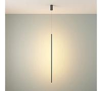 Siet Lámpara colgante LED minimalista negra de 12 W, lámpara colgante de tubo moderna, lámpara de techo, lámpara de suspensión de pantalla de metal, lámpara de araña cilíndrica para cocina, cafetería,