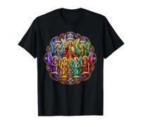 Siete Arcángeles Ángeles Grupo Arte Gótico Catedral Mosaico Arte Camiseta