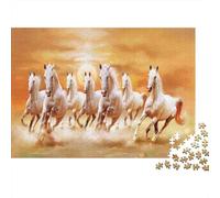 Siete Caballos Blancos galopando Rompecabezas Imposible,desafío for Adults Animales Juego Educativo 1000 Piezas Obra De Arte De Juego De para Adultos Y Niños A Partir De 12 Años 70x50cm/1000pcs