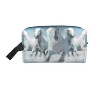 Siete Caballos Corriendo, Bolsa de Maquillaje Bolsa de cosméticos Bolsa de artículos de tocador de Viaje portátil Organizador de Bolsa de Maquillaje