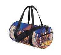 Siete Caballos Corriendo Pintura al óleo Gimnasio Bolsa de Lona Viaje Fin de Semana Equipaje Bolso para Hombres Mujeres Deportes y Noche