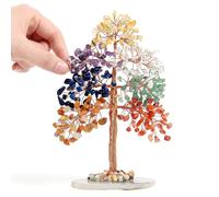 Siete Chakras Naturales de Cristal de curación Reiki Árbol Bonsai Fortune Feng Shui Money Tree para la Buena Suerte, la energía Positiva, Feng Shui Home Office Bedroom Living Room Ornaments Décor