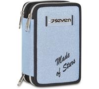 Siete Funda Escuela 3 Cremallera HECHA DE ESTRELLAS, Gris, Efecto Brillo, 3 E...
