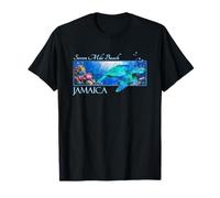 Siete Millas Playa Jamaica Vacaciones Natación Tortuga Marina Camiseta