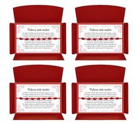 SIETE NUDOS® - Pulsera hilo rojo original roja contra el mal de ojo - 7 chakras protección energía negativa amuleto buena suerte - Regalo original mujer hombre pareja amigos (4 Pulseras)