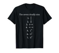 Siete pecados Capitales de Las matemáticas | NerdyScience Maths Camiseta