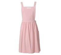 SIFANGPING Delantal de cocina para el hogar, delantal de lino y algodón, vendaje cruzado, ropa de trabajo para jardín, catering para hornear, restaurante comercial, pintura, tallado de ropa (Rosa)