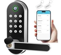 Sifely Cerradura de puerta de entrada sin llave, cerradura de puerta con teclado, cerradura de puerta sin llave, cerradura de puerta de huellas dactilares, cerradura de puerta biométrica, cerradura de