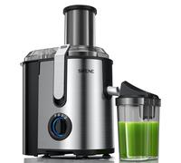 SiFENE Máquina exprimidora, exprimidor de 800 W con boca grande de 3.2 pulgadas para frutas y verduras enteras, extractor de jugo con 3 ajustes de velocidad, fácil de limpiar