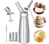 Sifon Cocina Espumas 500ML Dispensadores de Nata Sifón de Aluminio dispensador Profesional de nata Contiene 3 boquillas para de acero inoxidable Hace Crema, Helado y mucho más