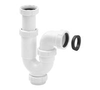 Sifon curvo extensible para lavabo fregadero y bidet con salida Ø40 conexion 1 1 2 pulgadas junta PVC y cuerpo PP facil instalacion TECNOAGUA T-31