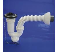 Sifon curvo extensible t-32-f multiorientable 1 1/2, con válvula y t