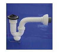 Sifon Curvo Extensible T-32-F Multiorientable 1 1/2, con Válvula y Tapón.