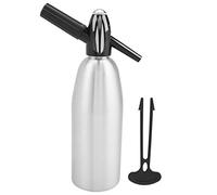 Sifón de soda, taza de botella de agua de soda atractiva de moda con regulador de presión, fabricante de soda (plata, aleación)(Plata)