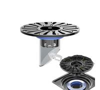 Sifón de suelo de baño, sifón de ducha antiolor,Tapón de drenaje antidescarga | Escurridor de agua antiobstrucción de acero inoxidable, fácil de instalar, antiolor, para lavandería, Dr