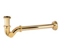 Sifón de tubo para lavabo con caño curvo de latón acabado dorado TRES