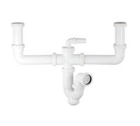 Sifón doble curvo extensible