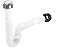 Sifón flexible de 1 1/4 pulgadas para lavabo, sifón tubular de plástico, diámetro de 32/40 mm, desagüe para lavabo, extensible de 39-83 cm