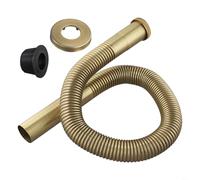 Sifón flexible de latón para lavabo, fregadero y bañera, conector DN30, diámetro de la cabeza de 32 mm/30 mm, extensible hasta 80 cm, color marrón envejecido