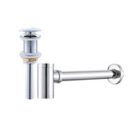 Sifón for lavabo de baño, desagüe for botella, moderno filtro emergente, juego tapón, sifón for, accesorio for caballo, renovación(Chrome 02)