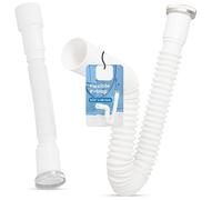 Sifon Lavabo Extensible 6/4'' x 40 mm Tubo Desague Flexible Cocina Ajustable Cromado