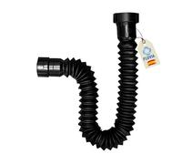 Sifón negro fregadero y para lavabo extensible tuerca loca de 11/2 y 11/4 con boca encolable para 40 y 32 blanco + 2 Plafones embellecedores de 40mm y 32mm. | FLUVIA |