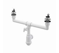 Sifón para fregadero con conector doble en lavavajillas o rejilla sin waschmaschie (DN 70 Universal DN40/50 desagüe (doble Platillos fregadero