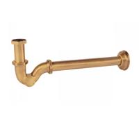 Sifón para lavabo con caño curvo de latón con acabado oro mate TRES