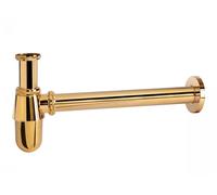Sifón para lavabo tipo botella con tubo inferior extensible de latón acabado en oro TRES
