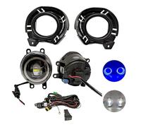 SIFUSM Faros Antinieblas Luces Para Toyota Para Corolla Para Axio Para Fielder 2015 2016 2017 Arnés Cableado Cubierta Rejilla Halógena Angel Eyes DRL Coche LED Faros Lámpara Antiniebla(Blue ring set)