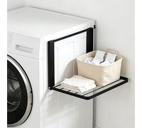 Sifxouped - Estante magnético para lavadoras, tendedero extensible, accesorio para lavadora para secadora, 40,5 x 25 cm, organizador de lavadoras (negro)