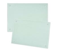 Sifxouped Juego de 2 Tablas de Cortar de Vidrio 28 X 20 Cm. Tabla Cortar Vidrio Templado Esg Con Patas de Silicona, HigiéNica, Resistente Al Calor, Inodora, Placa de Vidrio Para Encimera