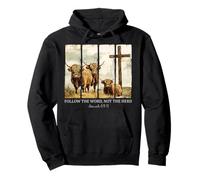 SIGA La Palabra No La Manada Christian Western Highland Cow Sudadera con Capucha