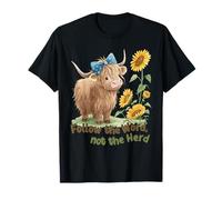 Siga la Palabra No la Manada Vaca de las Tierras Altas Verso de la Biblia Fe Camiseta