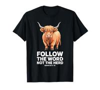 SIGA la Palabra No la Manada Versículo de la Biblia Christian Cow Camiseta