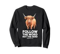 SIGA la Palabra No la Manada Versículo de la Biblia Christian Cow Sudadera