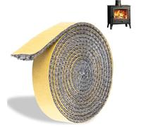 SIGADNG Junta para Chimenea, Junta Refractaria Chimenea, Autoadhesivo Junta Cristal para Estufa de leña, Chimenea, Puerta Chimeneas, Tubo de Humo, Tira de Sellado Resistente al calor(3mm x 10mm x 2m)