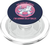 Sigan adelante, voy a Dilly Dally Retro Cat Kitty PopSockets PopGrip para MagSafe