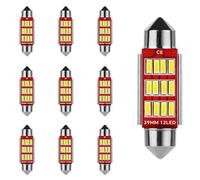 SIGANDG 10 Piezas Festoon 6418 C5W Bombilla LED para Coche 39MM, Canbus Sin Errores, Luces de Mapa Interior, Bombilla para Placa de Matrícula, 12V 500LM 12MSD 4014 Chipset 6000K (Blanco)