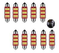SIGANDG 10 Piezas Festoon 6418 C5W Bombilla LED para Coche 41MM, Canbus Sin Errores, Luces de Mapa Interior, Bombilla para Placa de Matrícula, 12V 500LM 12MSD 4014 Chipset 6000K (Blanco)