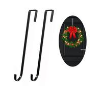 SIGANDG 2 Gancho de puerta para corona, percha para puerta, gancho para puerta de Navidad, gancho para colgar guirnalda, colgador para puerta de casa para decoraciones navideñas(Negro)