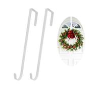 SIGANDG 2 Gancho de puerta para corona, percha para puerta, gancho para puerta de Navidad, gancho para colgar guirnalda, colgador para puerta de casa para decoraciones navideñas(Blanco)