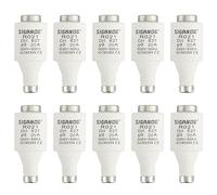 SIGANDG 20A DII E27 R021 Fusibles Cerámicos en Espiral gG Diazed Fuse Links 500VAC para Protección de Cables y Líneas (Pack de 10)