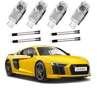 SIGANDG 4 Piezas Luces LED de Bienvenida Logo para A1/A3/A4/A5/A6/Q3/Q5/Q7/A7/A8/R8/TT, Coche Logo Proyección, Proyector LED Puerta Coche, Luces Accesorios.