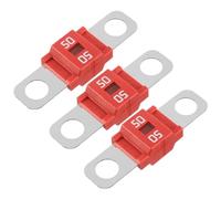 SIGANDG AMI/Midi Fusible 50A de Alta Corriente Bolt-on Midi Fusible 50 Amp Rojo para Automóviles, Autobuses, Camiones, Caravanas, Vehículos de Construcción (Paquete de 3)
