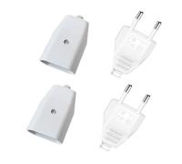 SIGANDG Clavija Enchufe Macho Hembra,250V 2.5A,Schuko Acoplamiento Euro,Enchufe para Cable,4 Piezas