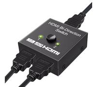 SIGANDG HDMI Switch 4K@60Hz Splitter,Conmutador HDMI Bidireccional, 2 en 1 Salida o 1 Entrada 2 Salida, Soporte 4K 3D 1080P HDCP 2.2 HDR con Reproductor de DVD BLU-Ray PC TV Box