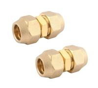 SIGANDG Juego de Racores para Aire Acondicionado de 3/8 Pulgadas,Prolongación de Tubo de Cobre para Conector Doble Articulado,Accesorios para Tubo de Cobre de 9,52 mm,2 Piezas