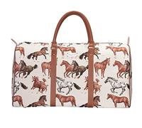 Siganre Gran Bolsa De Viaje De La Mujer, Equipaje De Mano, Weekender, Gran Bolsa de Gimnasio con el Diseño de William Morris, Caballo Corriente., Large