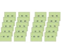 SIGEL 76153 Paquete de 20 talonarios de tickets numerados, 10 x 100 tickets, numeración continua del 1 al 1000, 10,5 x 5,3 cm, papel reciclado, fichas, tickets de comida, números de guardarropa, verde